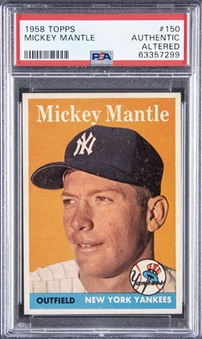 1958 Topps #150 Mickey Mantle – PSA Authentic